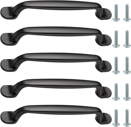 8 stuks kastgrepen gatafstand 128 mm van aluminiumlegering in het zwart