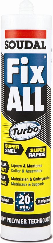 Lijmkit Fix turbo wit 290ml (prijs per stuks) bol.com