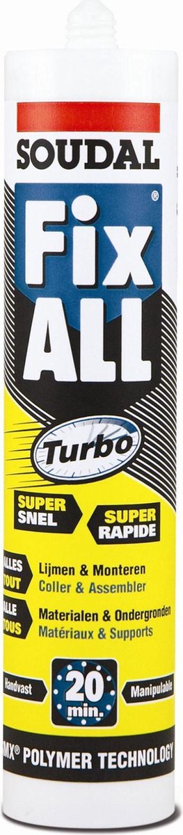 Soudal Lijmkit Fix All turbo wit 290ml (prijs per 2 stuks) - Soudal