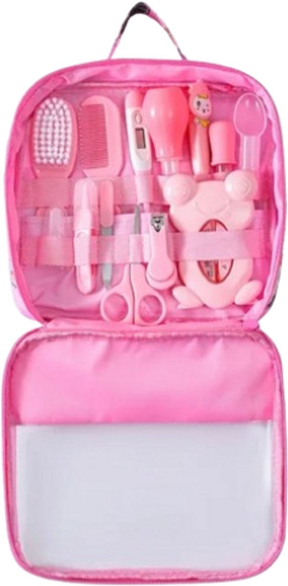 Baby & kids Casey - Baby verzorgingsset 13 in 1 roze- Babyshower - Kraamcadeau - Manicureset van Alecto — afbeelding 2