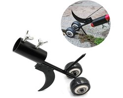 Onkruidverwijderaar - 2-in-1 Garden Weeder - Met Wielen - Tuinonderhoud & Opruiming - Curved Metal Lever - Tuiniers - Wortelverwijderaar - Metaal - 30x25cm - 1 stuk