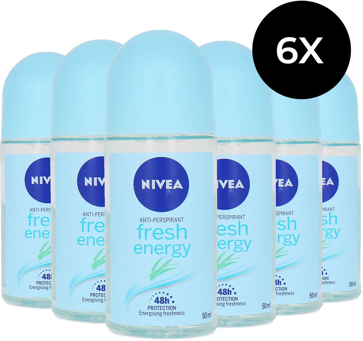 Goedkoopste Nivea Fresh Energy Deo Roller - 6 x 50 ml