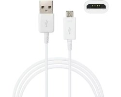 USB A naar Micro USB Kabel - 1 Meter Oplaadkabel 1x - Geschikt voor: Samsung Galaxy S3 S4 S5 S6 S7 / EDGE / PLUS / MINI / J3 J5 J6 J7 Fame, Grand - Oplader kabel - Wit