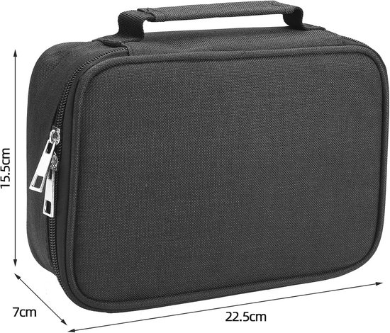 DabbOo Groot Pennenetui – 72 Sleuven, Grijs, Met 3 Afneembare Vakken – Oxford-stof, 23x16x7 Cm – Voor Stiften, Pennen En Kantoorbenodigdheden
