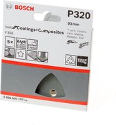 Bosch Schuurblad delta 93mm coating and composite K320 blister van 5 bladen