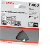 Bosch Schuurblad delta 93mm coating and composite K400 blister van 5 bladen