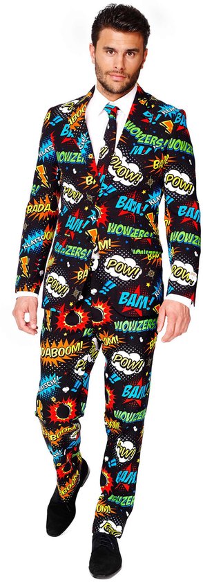 OppoSuits Badaboom Pak - Mannen Kostuum - Carnavalskleding - Gekleurd - Maat 52