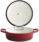 Cocotte/Stoof-Braadpan 5 stars dia 25xH7/13 cm ROOD-CREME 2.5 ltr.