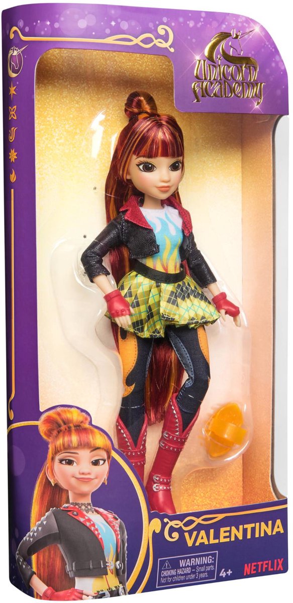Unicorn Academy - Valentina pop van 24 cm met highlights in het haar - 5 modeaccessoires - Eenhoornspeelgoed — cadeau in Spellen & Speelgoed - foto 6