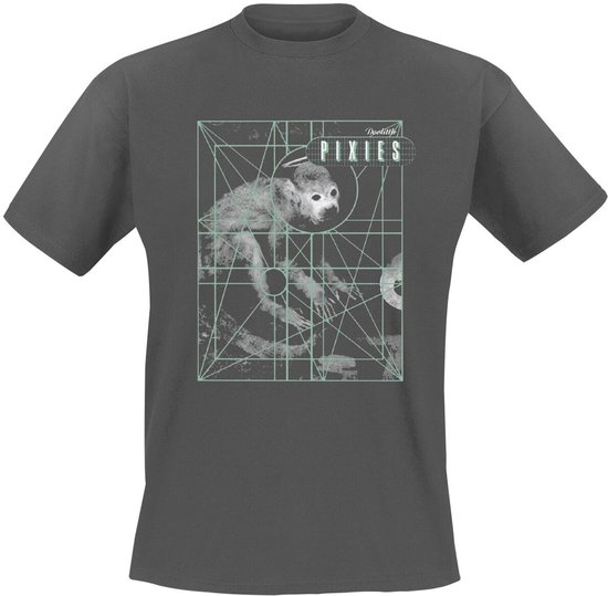 Tshirt Homme Pixies -XL- Monkey Grid Grijs