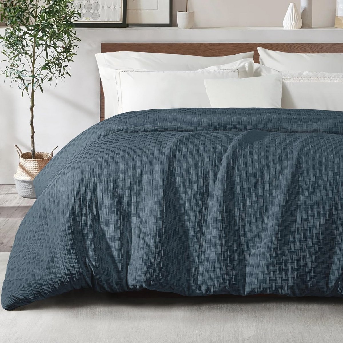 Warm en Superzacht Dekbed 220 x 240 cm - Ademend 4 Seizoenen Slaapdeken in Marineblauw