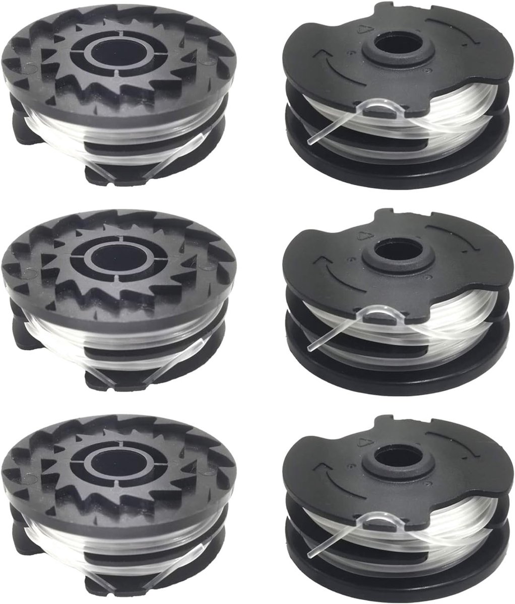 Vervangende draadspoelen voor snaartrimmer, automatische doorvoer, 1,65 mm, 6 stuks