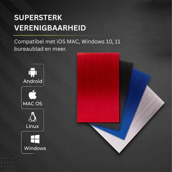 CRLYN® Harde Schijf Extern - Draagbare - 500GB Opslag - Zilver van Merkloos — afbeelding 3