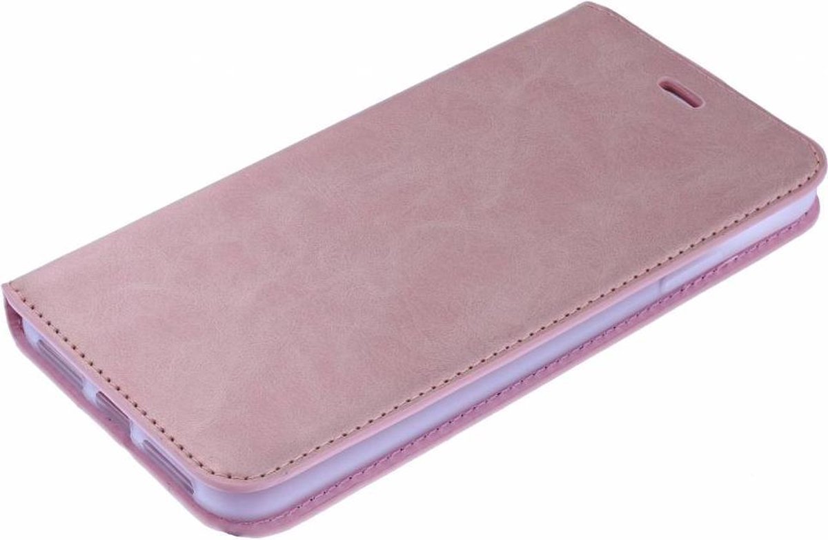 Luxe Rose Goud TPU / PU Leder Flip Cover met Magneetsluiting voor iPhone Xs