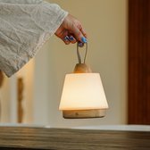 Tavellio Liv Oplaadbare Tafellamp – H16 – Hout – Tot 100 branduren – Lichtbruin