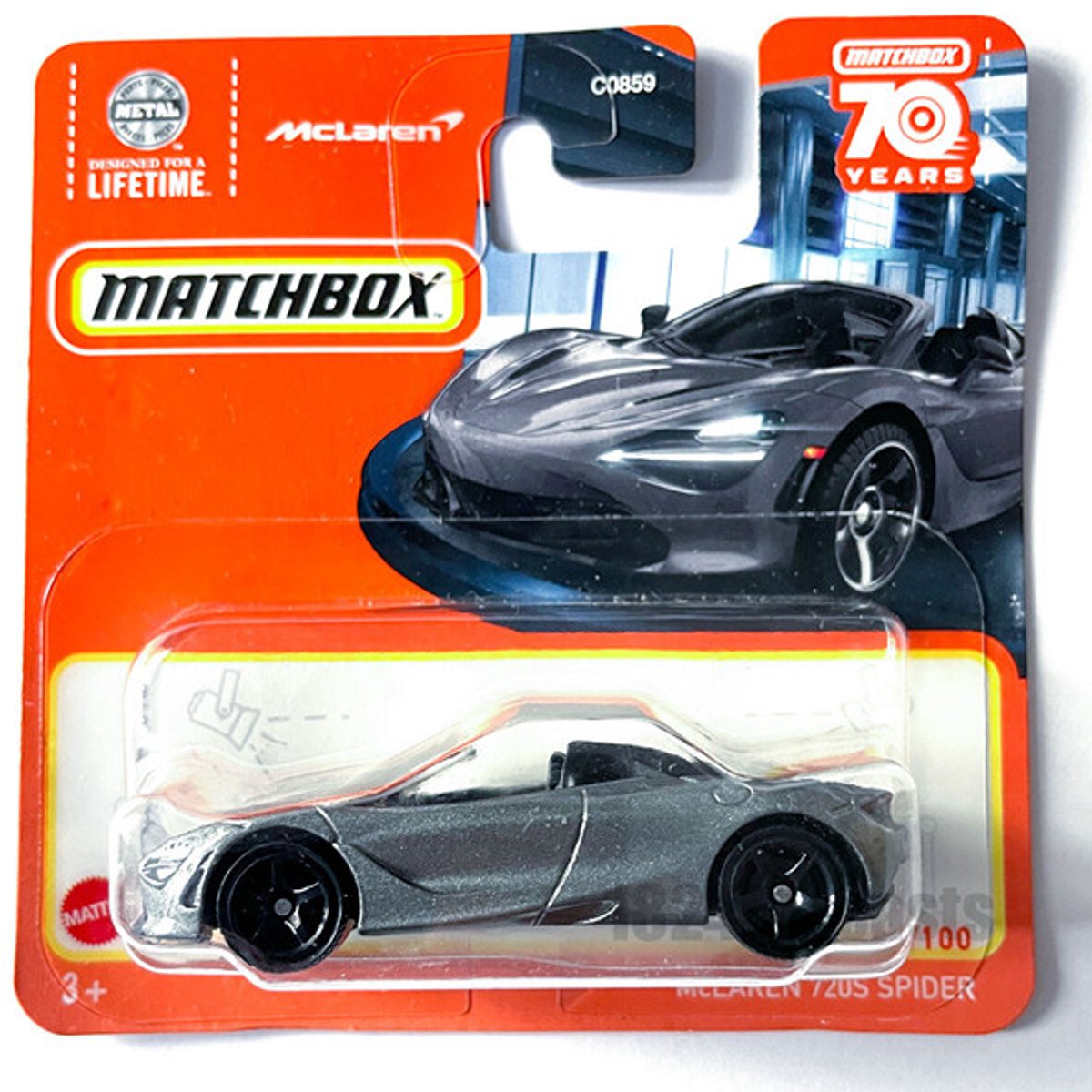 MATCHBOX McLAREN 720S SPIDER 66-100 METALIC SILBER (1:64)