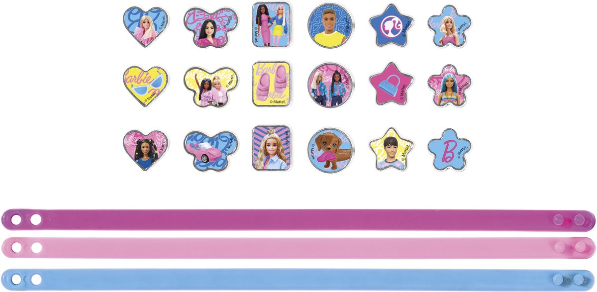 Barbie Totum 3 schuif armbandjes maken met 18 bedels - speelgoed meisjes vanaf 3 jaar - sieraden knutselset peuter kleuter — afbeelding 3