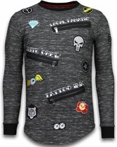 Local Fanatic Longfit Embroidery - Sweater Patches - Elite Crew - Zwart - Maten: S