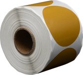 Rol met gouden ronde etiketten van 50mm. DULA. Blanco stickers.
