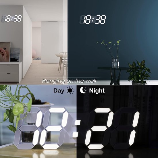 Digitale Wandklok Led Grote Cijfers Display