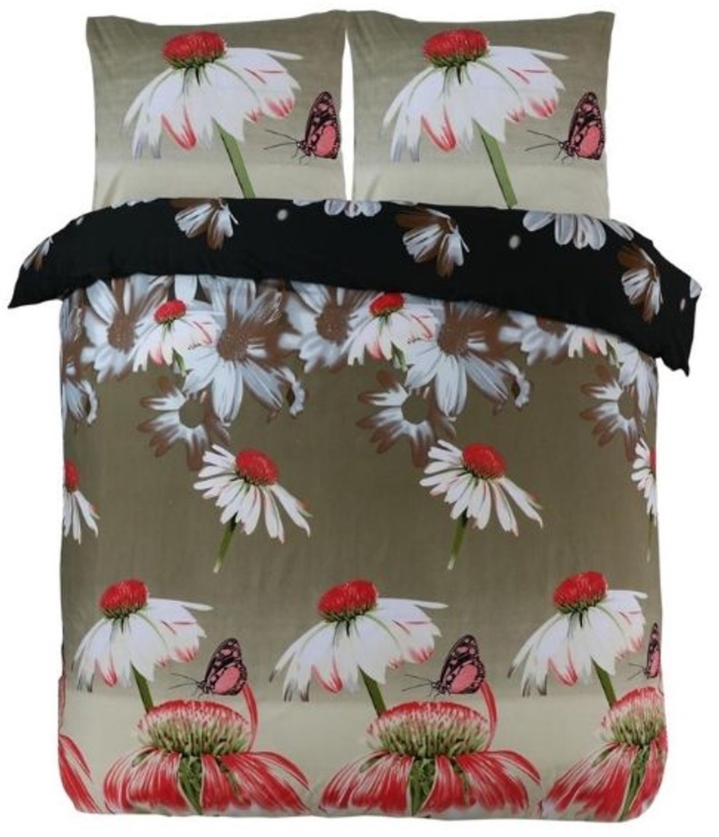 Husch Dekbedovertrek Sunflowers 240x200/220 - Taupe