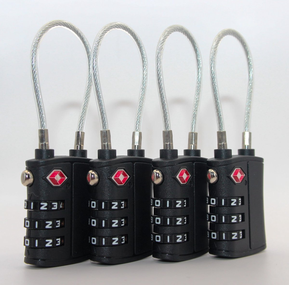 Bol.com Kofferslot-TSA-Slot-Hangslot-Reisslot-3 cijferig-zwart-4 stuks aanbieding