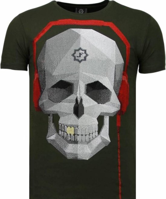Local Fanatic Skull Bring The Beat - T-shirt strass - Green Skull Bring The Beat - T-shirt strass - T-shirt homme blanc Taille XXL