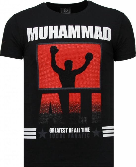 Local fanatique Muhammad Ali - T-shirt strass - Noir Muhammad Ali - T-shirt strass - T-shirt homme vert taille S