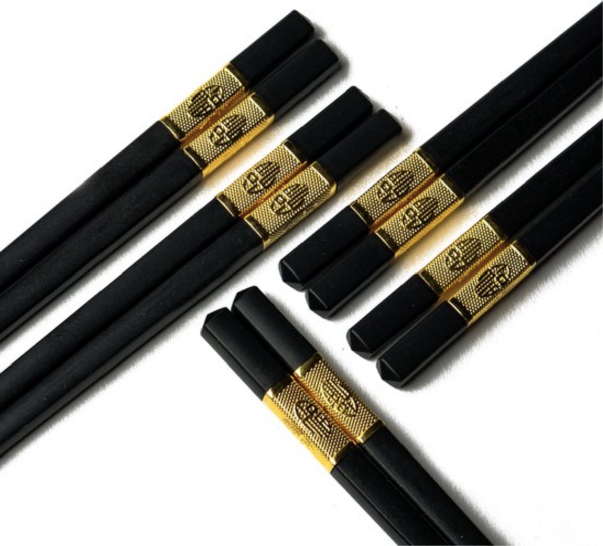 Chopsticks set - Eetstokjes - Eetstokjes klassiek goud - Eetstokjes cadeauset - Cadeau - Giftset - Eetstokjes giftset - kunststof - Chopsticks giftset- Japanse stijl - Kunststof