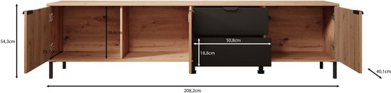 Meuble - Meuble TV Malaika - Chêne - 208 cm