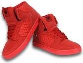 Cash Money Heren Schoenen - Heren Sneaker High - Jailor Red Matt Full Red - Rood - Maten: 40