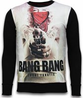 Monroe Bang Bang - Digital Rhinestone Sweater - Zwart