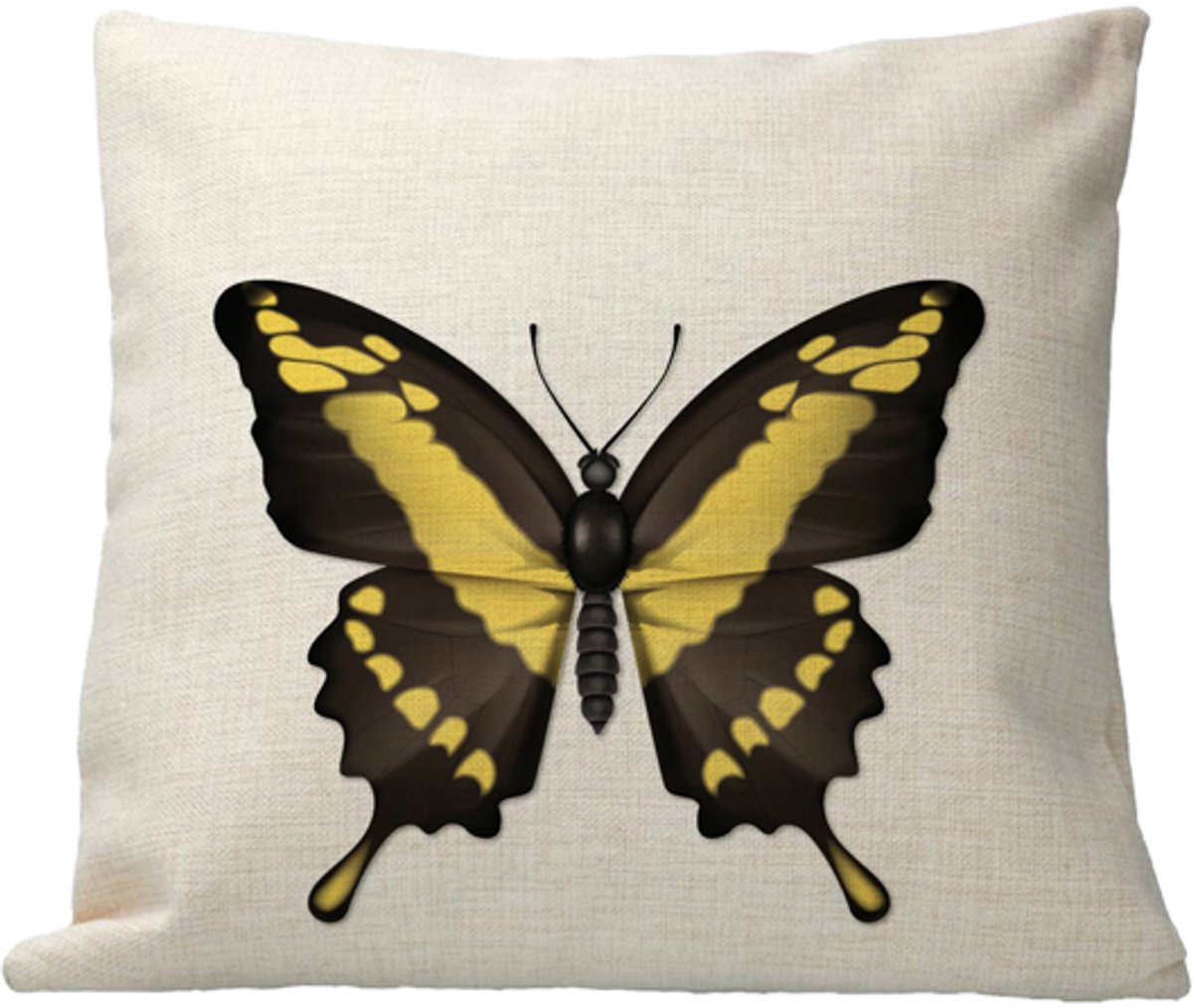 Geurfruit - Kussen - Design - Insect - Gele Vlinder - Linnen - Kleurvast - inclusief vulling