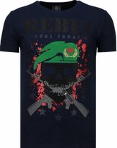 Local Fanatic Skull Rebel - T-shirt strass - Blue Skull Rebel - T-shirt strass - T-shirt homme blanc taille S