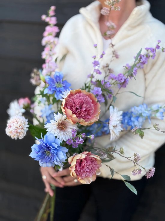 Zijdenboeket pastel Love - Zijden Kunstbloemen - Nepbloemen - Kunstbloemen - Zijden Boeket