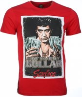 T-shirt - Scarface Get Every Dollar Print - Rood