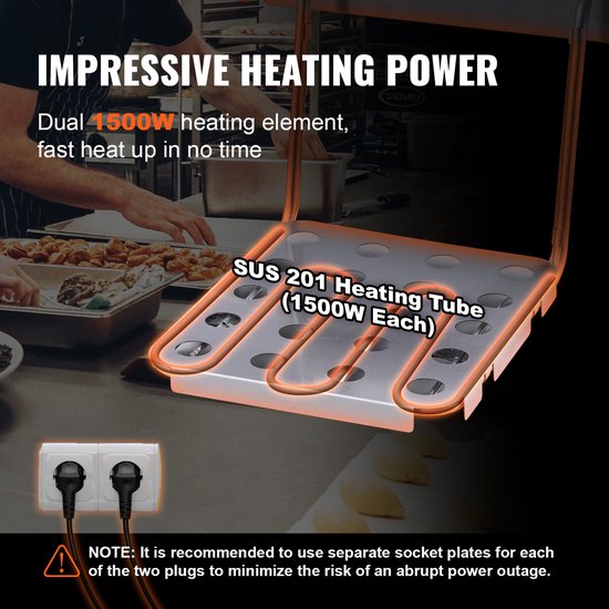 Commercial Friteuse Électrique Profonde 12 L, 5000 W, Double Zone
