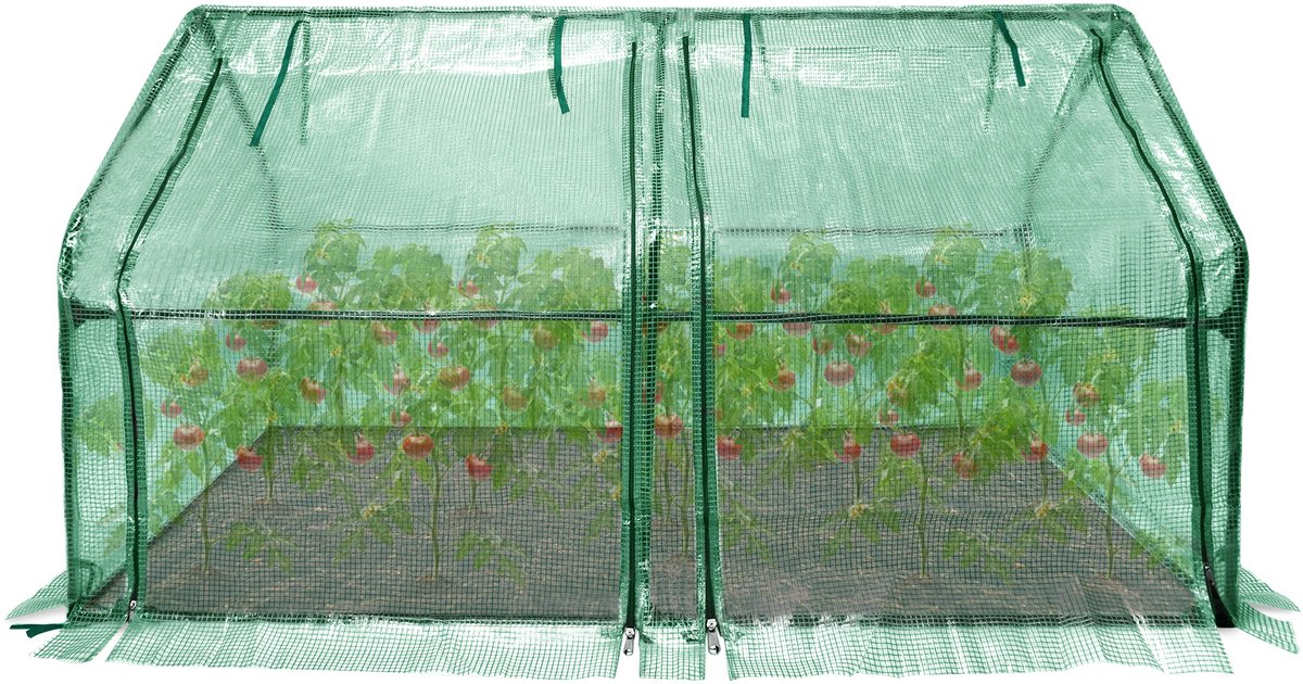 Aufun Kweekkas, Kas Met Folie, Kas Voor Tomaten Buiten Van 180X90X90Cm, Kas-Kit Met Deur, Geschikt Voor Het Verbouwen Van Planten In De Tuin, Groen