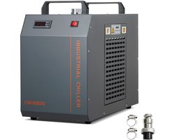 Industriële waterkoeler CW-5202 - 7L tank, 18 L/min debiet, compressor koeler voor lasergraveren