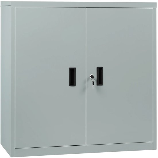 Rocada Metalen kast, archiefkast, kantoormeubels, deuren en in hoogte verstelbare planken, kasten met slot, 102 x 45 x 70 cm, grijs
