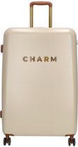 Bol.com Charm London Capetown Koffer - Trolley - ABS - TSA Slot - 76.5 cm - Beige aanbieding