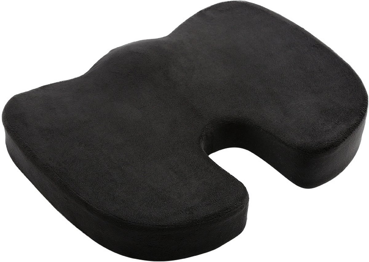 Retoo Zitkussen, orthopedisch ergonomisch met traagschuim, comfortabel voor de bureaustoel, stoelkussen ter ontlasting van het stuitbeen, bevordert de doorbloeding en verhoogt zitcomfort