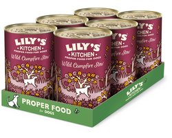 6x Lily's Kitchen Hondenvoer Nat Wild Campfire Stew Hert - Fazant - Zalm 400 gr
