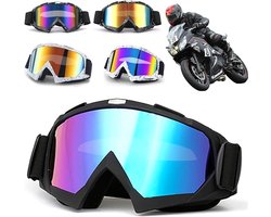 S&Dshopline® Motorbril voor brildragers, motorcrossbril, crossbril voor helm, motorcross-accessoires, bril voor mannen, vrouwen, jongeren, pasvorm, overbril, UV400, winddicht, stofdicht, MTB-bril