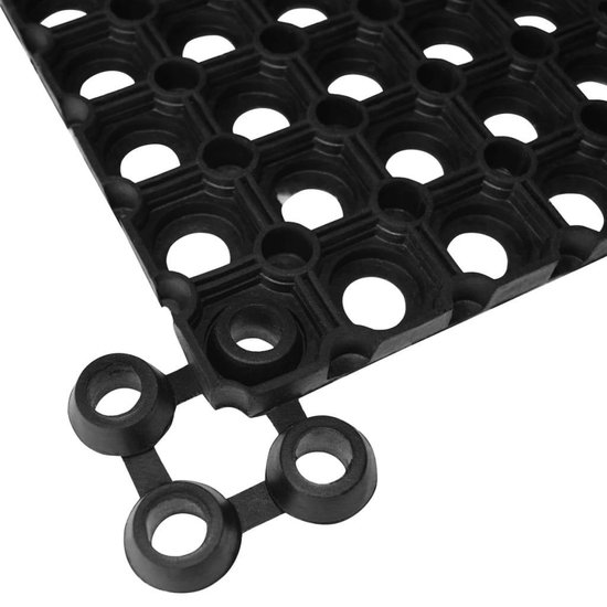 vidaXL Matverbinders rubber zwart 10 st