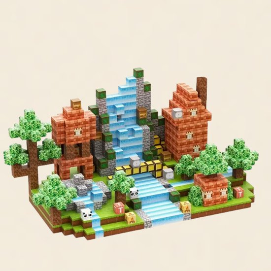 Trust Gearz® - Magnetische Speelgoed - 150 stuks - Magnetische Bouwstenen - Speelgoed Kinderen - Wereld van Bouwstenen - Bouwpakket Minecraft - Magnetische blokken minecraft