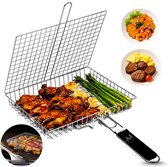 Panier à BBQ Mamosta® - Accessoires de vêtements pour bébé BBQ - Grille de barbecue - Acier inoxydable - Barbecue - Outils Plein air - Camping et Jardin - Pliable