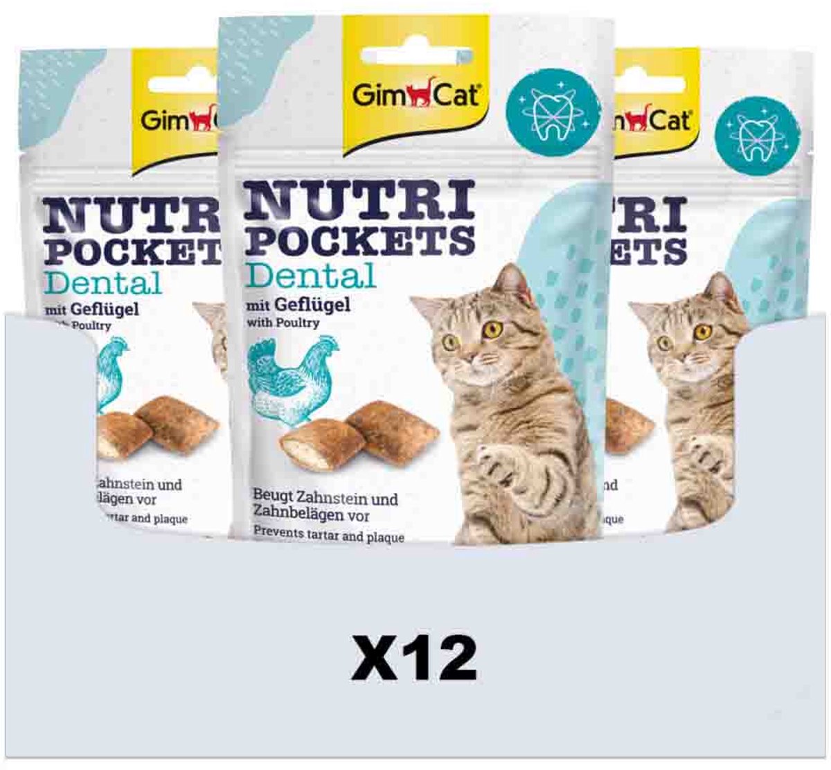12x GimCat Nutri Pockets Dental 60 gr
