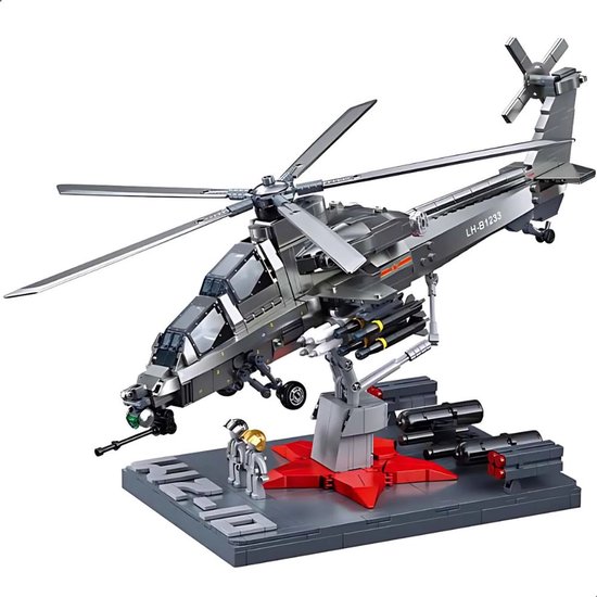Sluban - B1233 WZ-10S Gevechtshelikopter | WW2 army luchtmacht | Technisch creator ideas educatief leger speelgoed | Expert bouwpakketten voor volwassenen | Classic icons vliegtuig helikopter modelbouw | 914 bloks