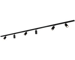 BRILONER Rail - Railverlichting set - opbouwspots - 3x 230V - 6x GU10 spots - draaibaar - 225cm - zwart